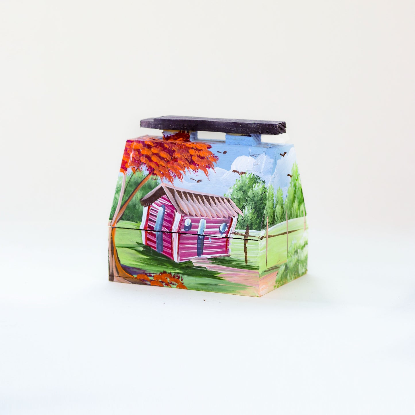 Caja de limpiabotas pintada a mano
